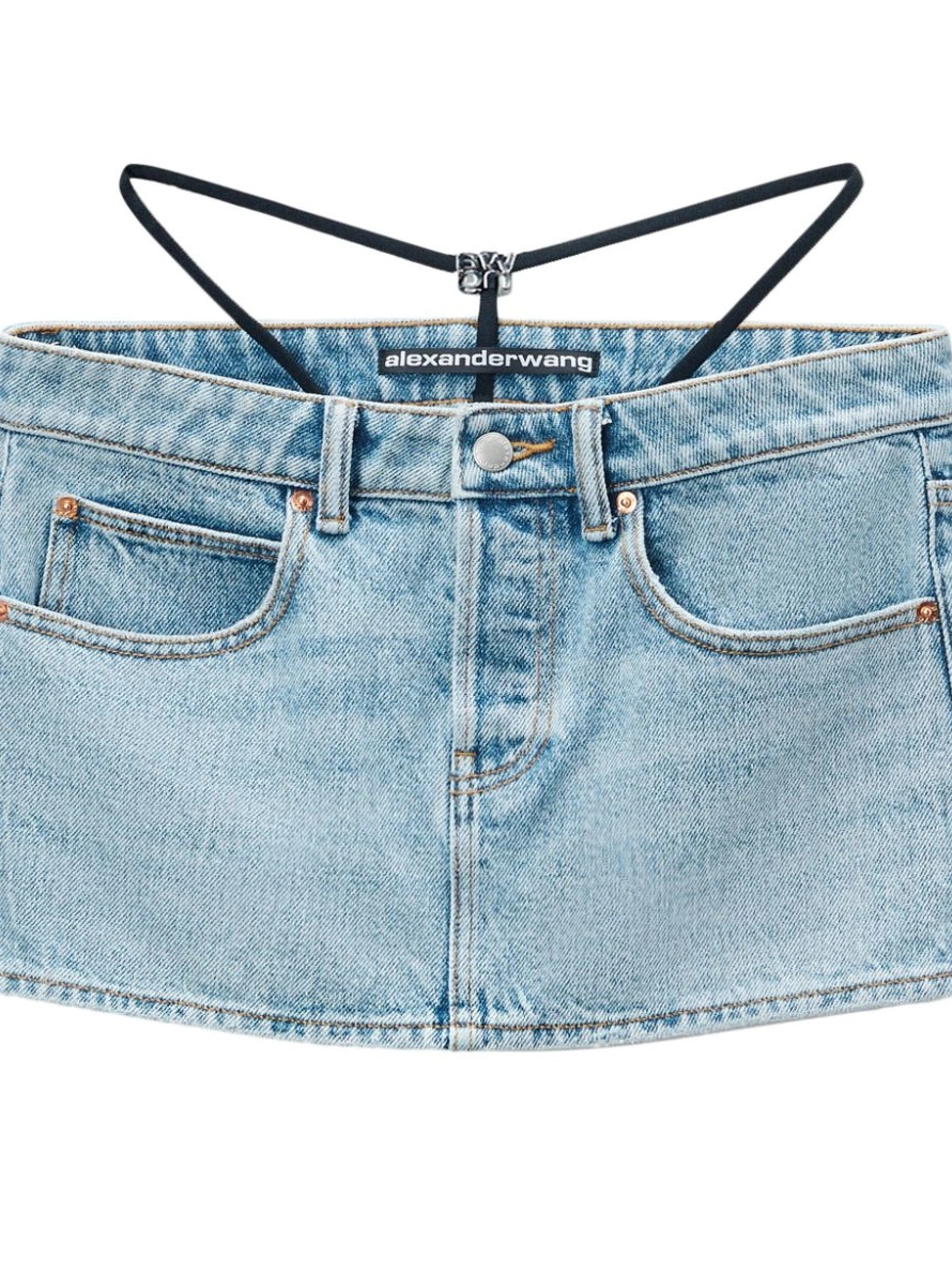 Cheap skirt strap-detail low-rise Wang Women Alexander denim 0212