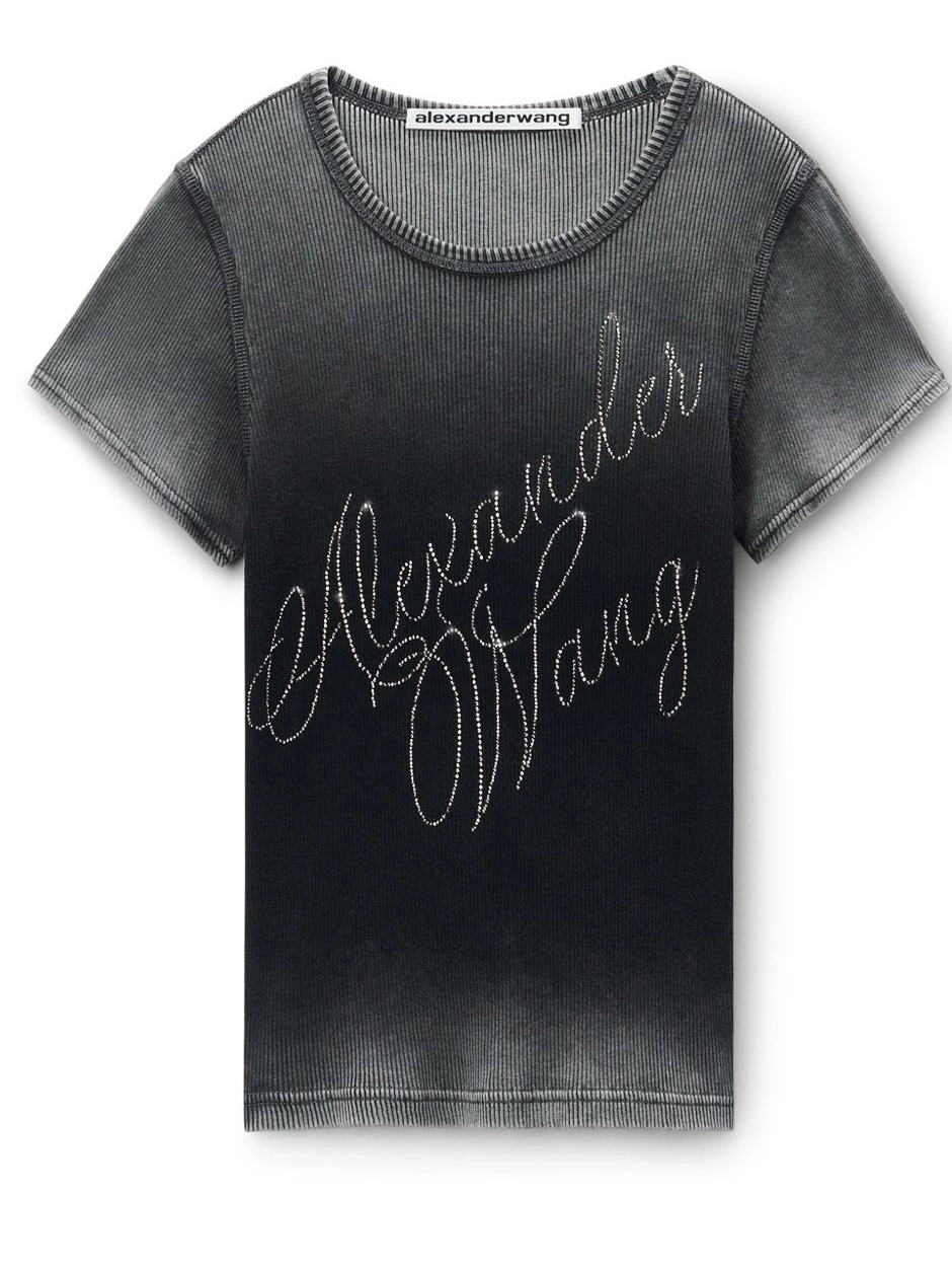 Affordable Alexander Hotfix Cursive-logo T-shirt cotton Women Wang 0216