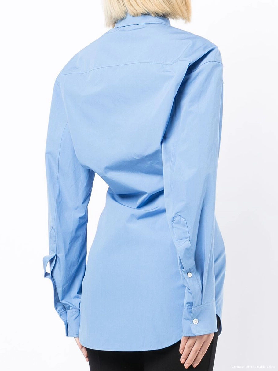 Affordable button-up Wang Women Alexander shirt ruched 0217