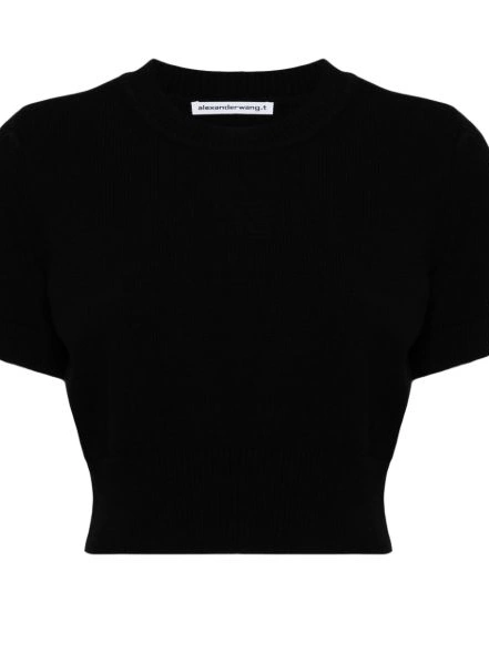 Affordable Alexander Women top Wang knitted logo-embossed 0226