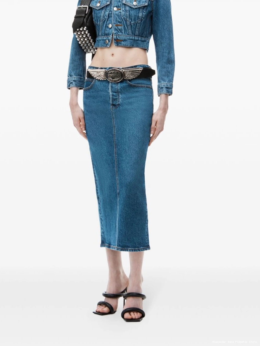 Affordable skirt denim low-rise Women midi Alexander Wang 0222