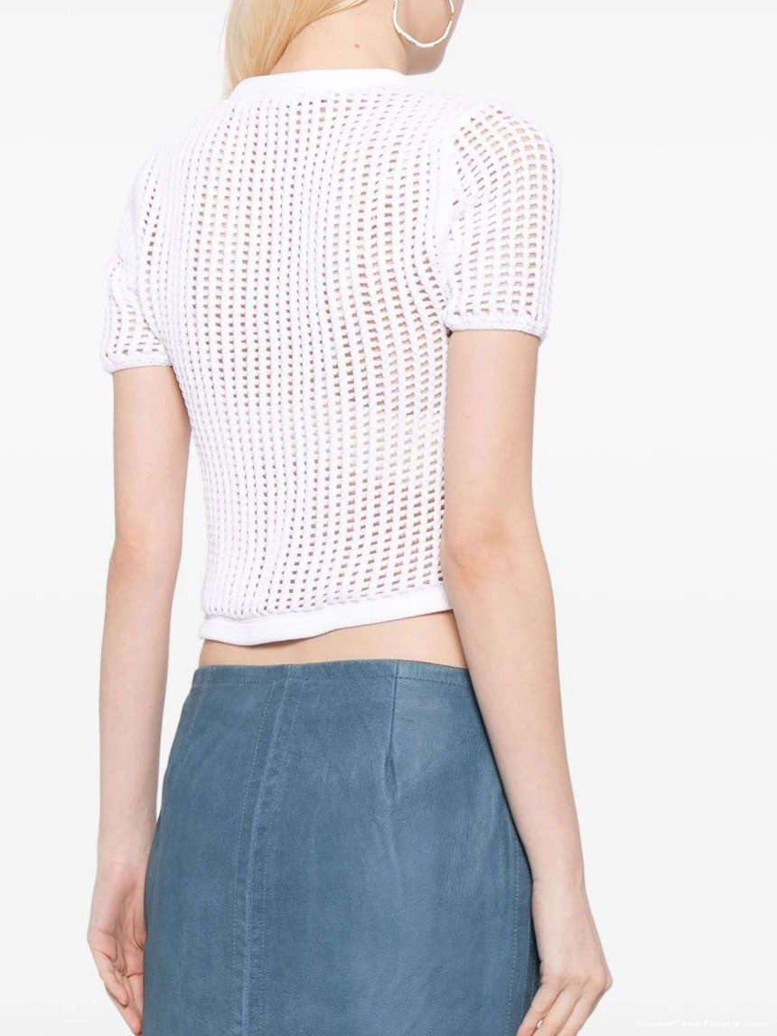 Cheap Wang top Women open-knit Alexander cropped 0221