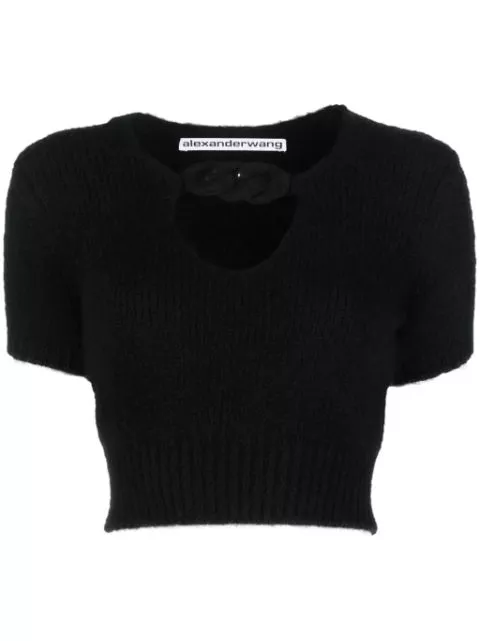 Cheap Alexander Wang chain-detail cropped knitted top Women 0205