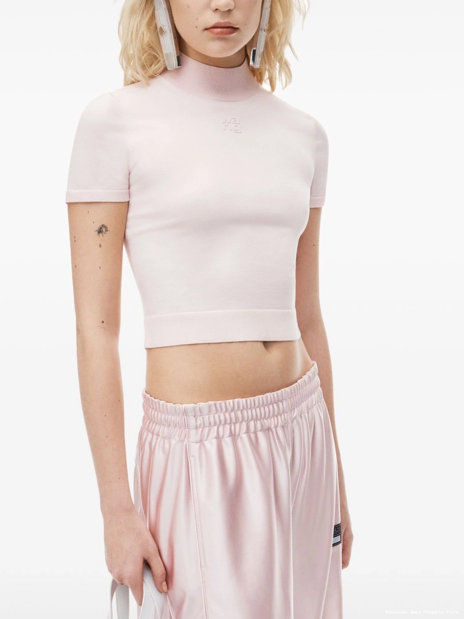 Affordable Alexander Wang logo-embossed knitted top Women 0208