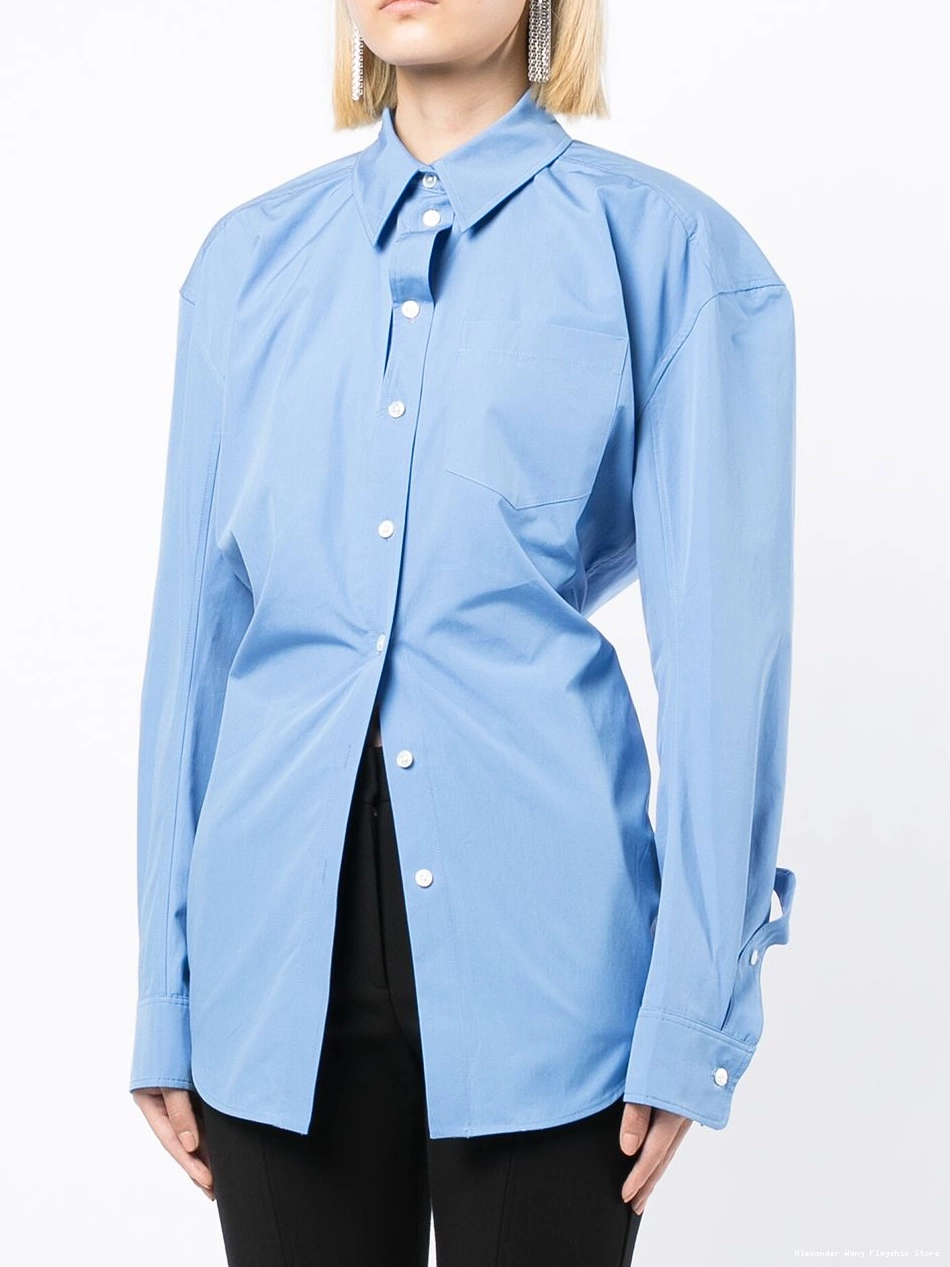 Affordable button-up Wang Women Alexander shirt ruched 0217