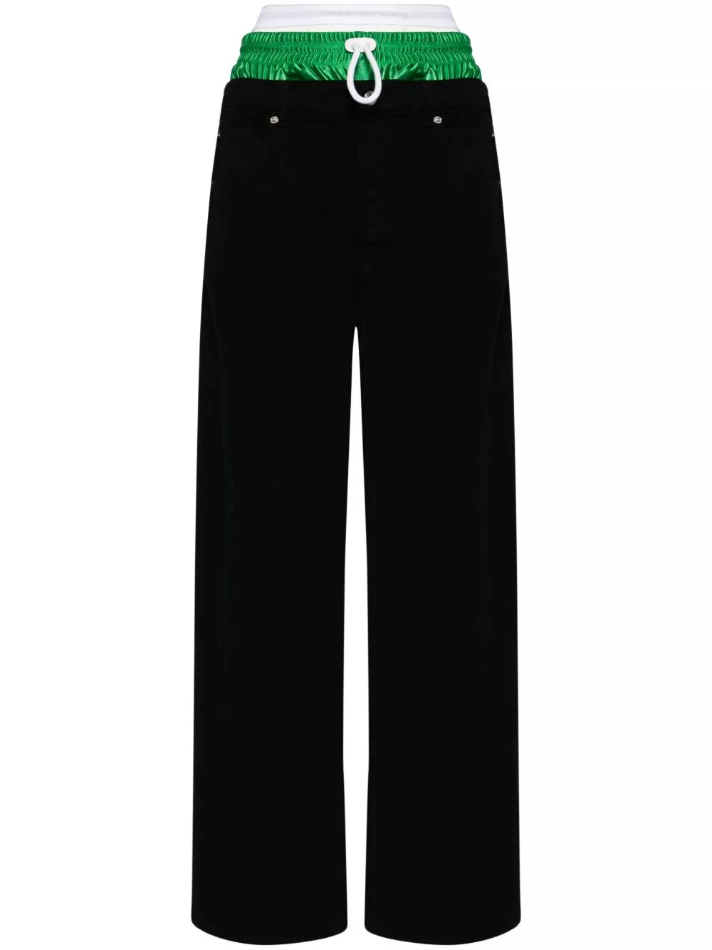 Affordable Alexander Wang layered-waist straight-leg jeans Women 0201