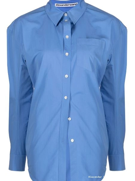 Affordable button-up Wang Women Alexander shirt ruched 0217