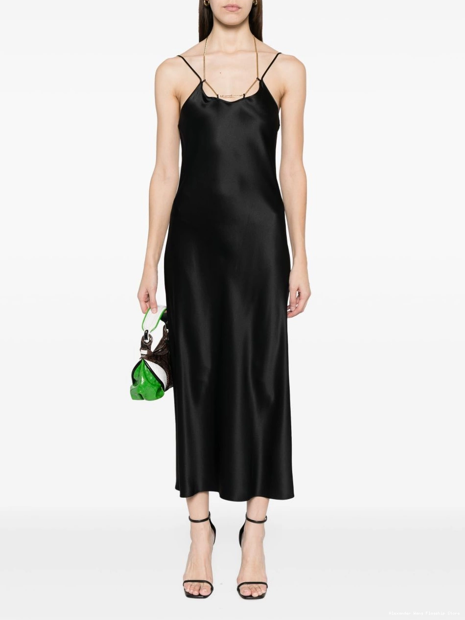 Cheap silk midi Alexander Wang chain-strap Women dress 0314