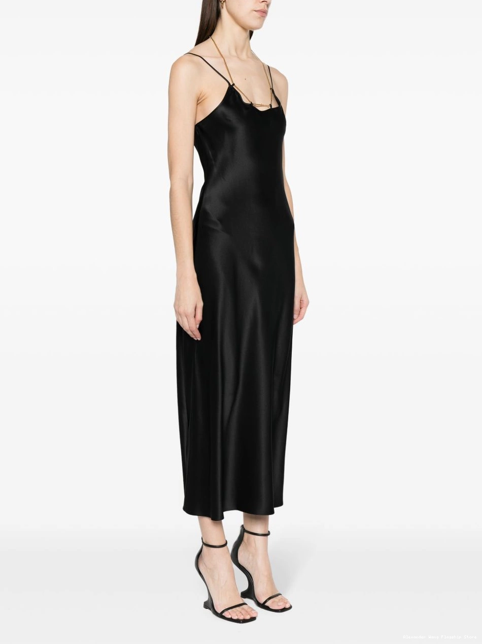 Cheap silk midi Alexander Wang chain-strap Women dress 0314