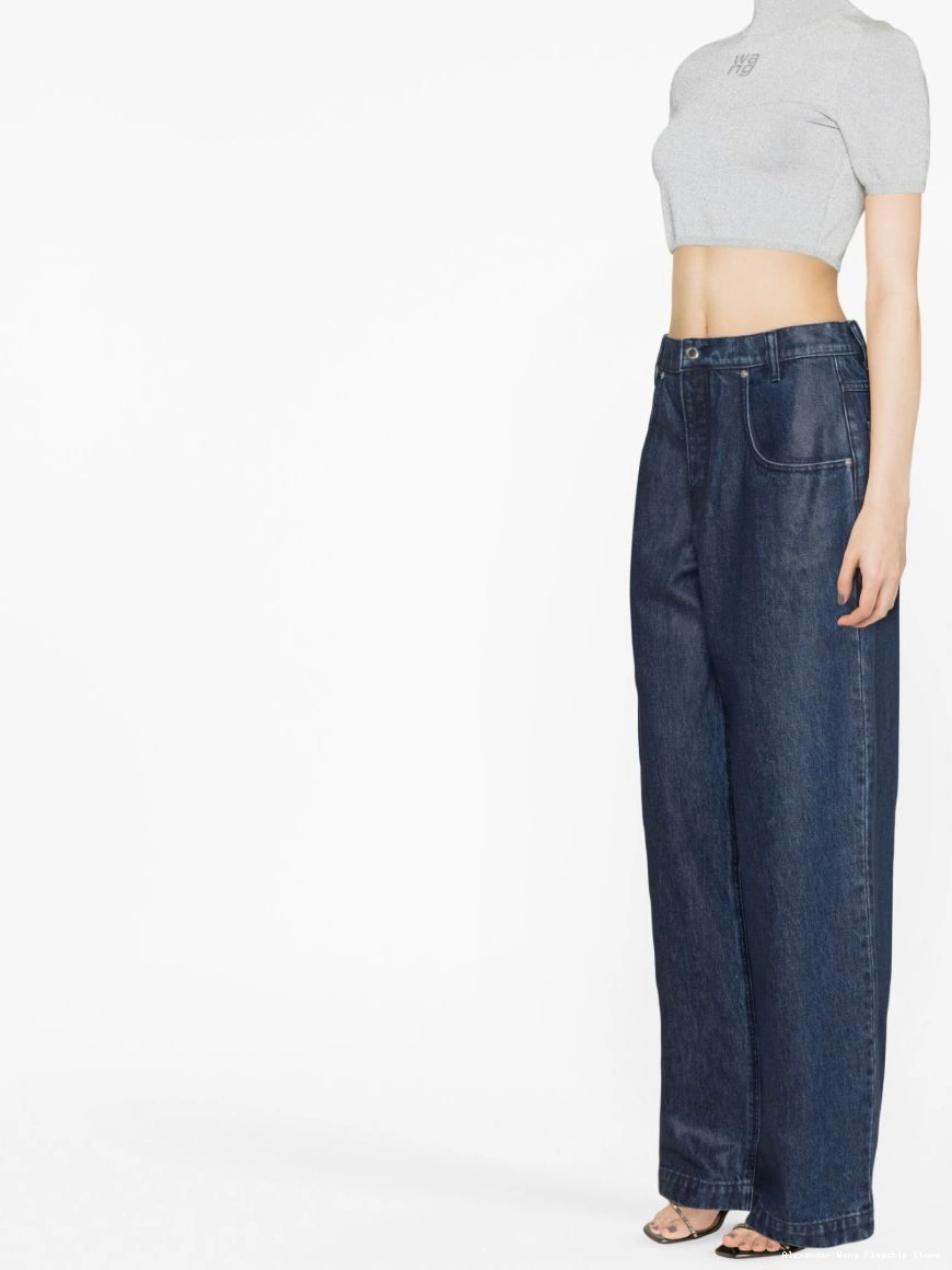 Affordable Women high-waisted jeans wide-leg Alexander Wang 0311